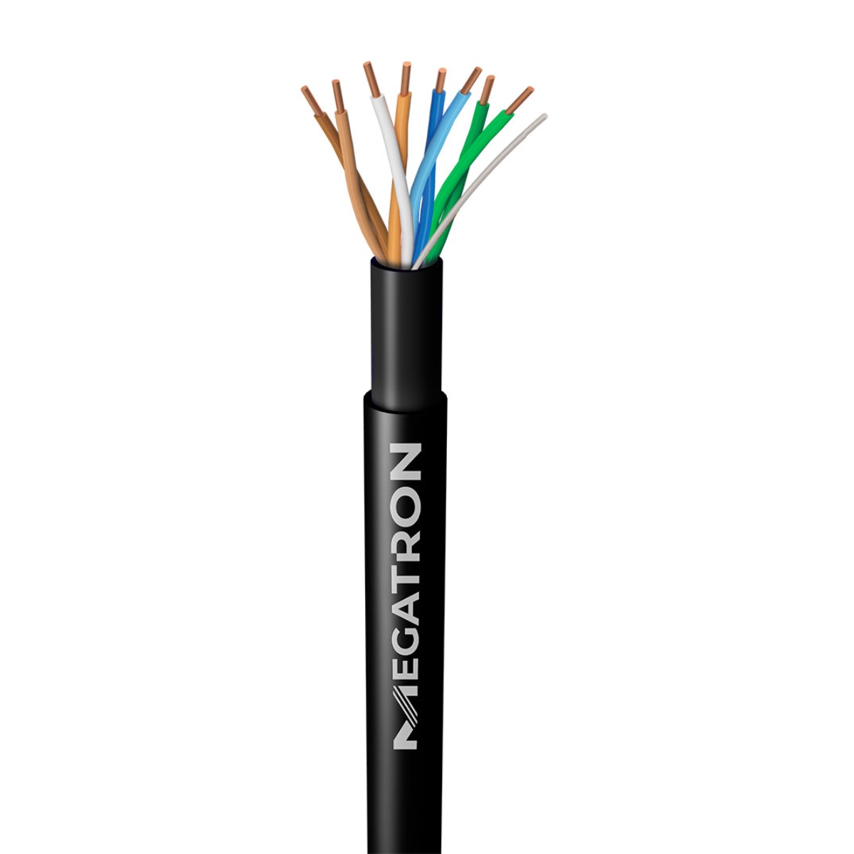 Cabo UTP Cat 5e para rede - Megatron 010705B0305PT00 - Dupla Capa - Homologado - 305 metros - Preto