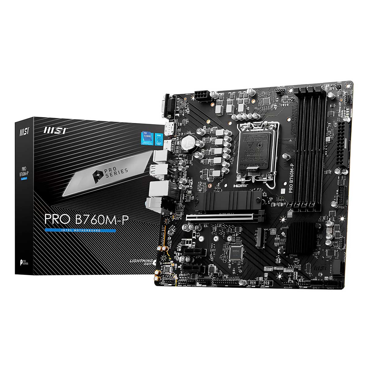 Placa Mãe MSI PRO B760M-P (LGA 1700 - DDR5 6800) - Chipset Intel B760M - USB 3.2 - Slot M.2 - Micro ATX