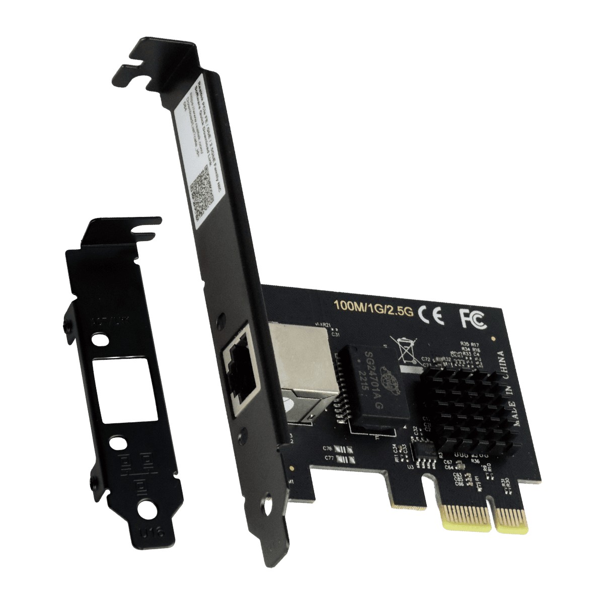 Placa de Rede Pcyes - 1 Porta LAN RJ45 - Cabeamento CAT5 UTP - 2500Mbps - PCI Express - LC2500-1P