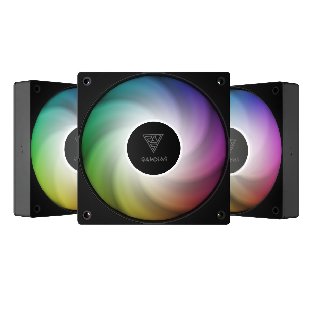Kit 3 Coolers 120mm Notus - LED ARGB - Preto - Gamdias M1-1203