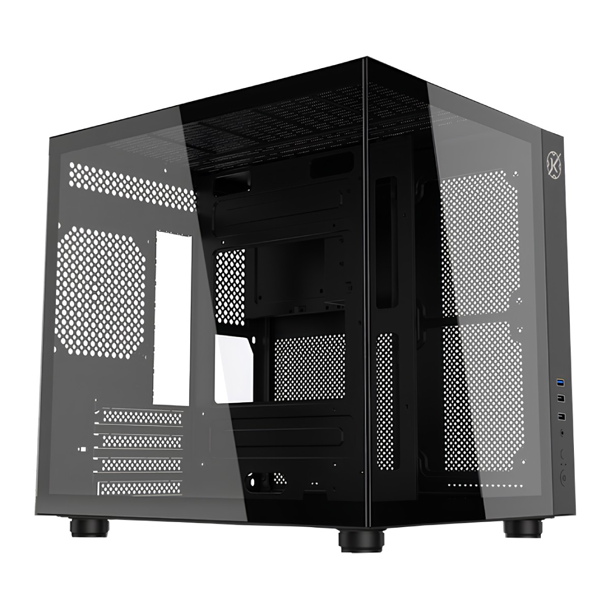 Gabinete Gamer Aquário Kalkan Midgard - Vidro Temperado - Micro ATX - Preto - KLK00039