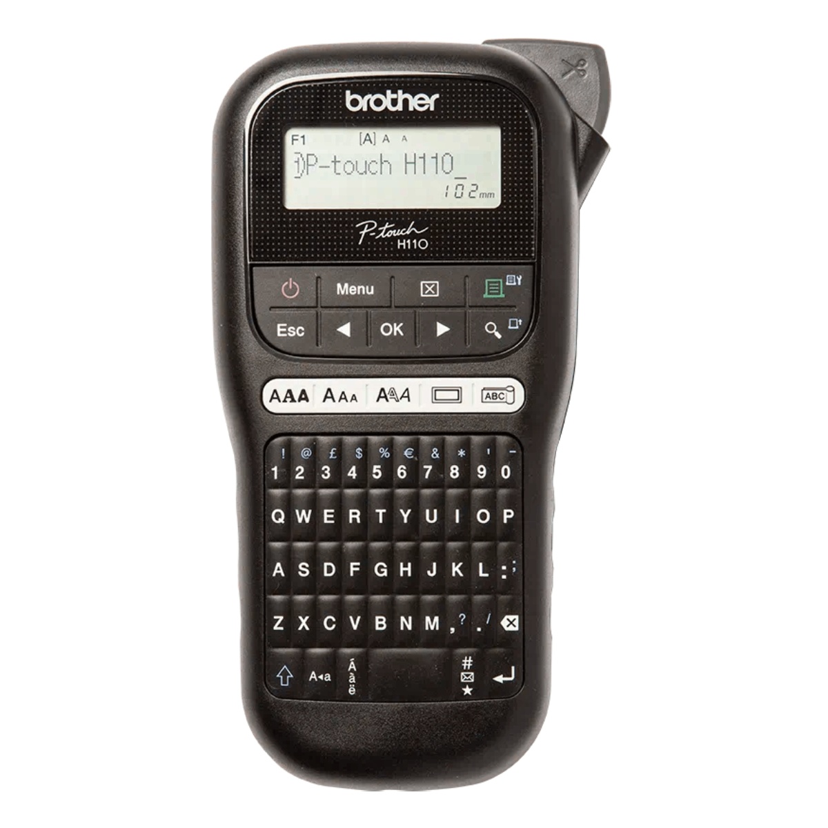 Rotulador Eletrônico Brother PT-H110BK - Tela LCD - para Fitas 12mm Laminadas - Preto