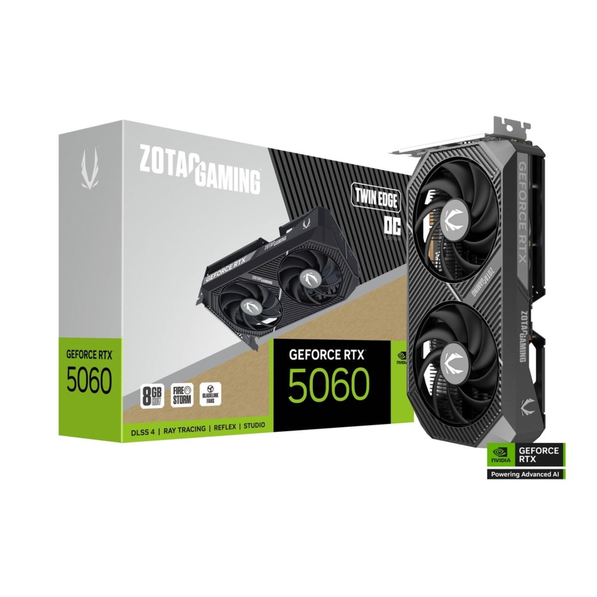 Placa de Vídeo GeForce RTX 5060 8GB GDDR7 128bits - Twin Edge OC - DLSS 4 - Zotac 288-1N780-200Z6