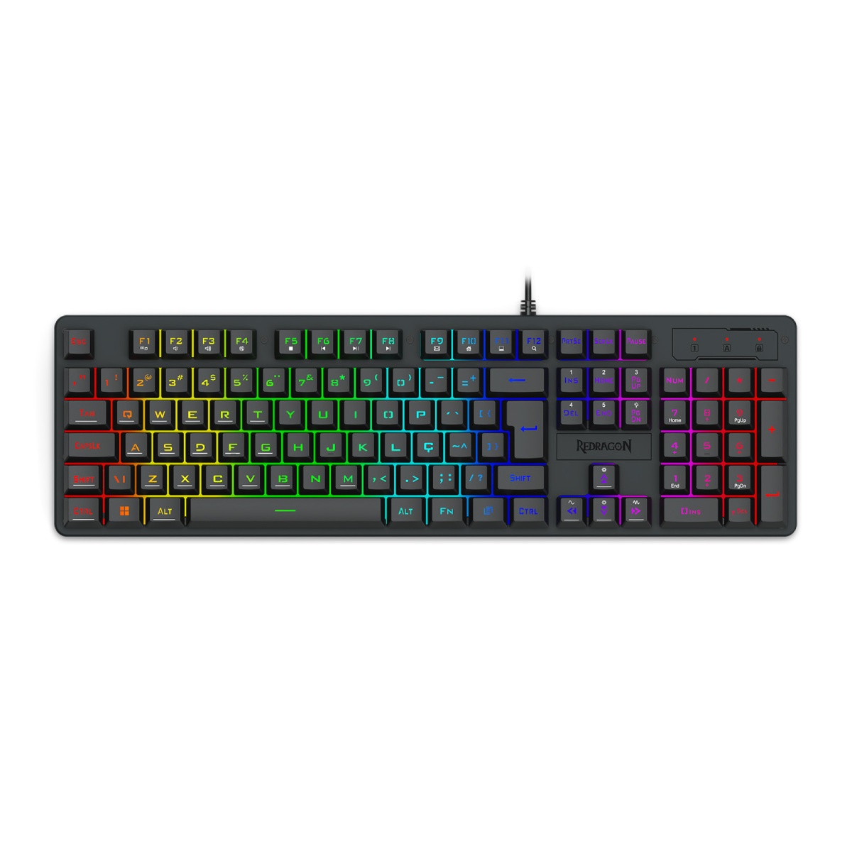 Teclado Gamer Redragon Netherbane RGB - ABNT2 - Iluminação RGB - Preto - K521-RGB