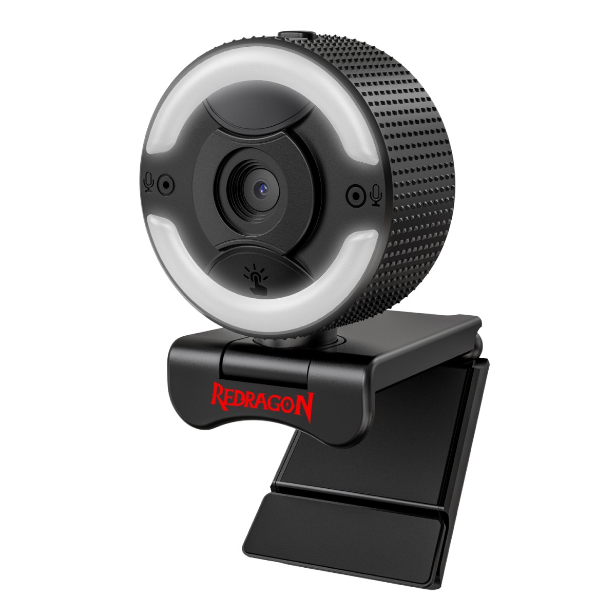 Webcam Redragon Oneshot Full HD - Capa de Privacidade - Suporte Ajustável - Iluminação Ring Light