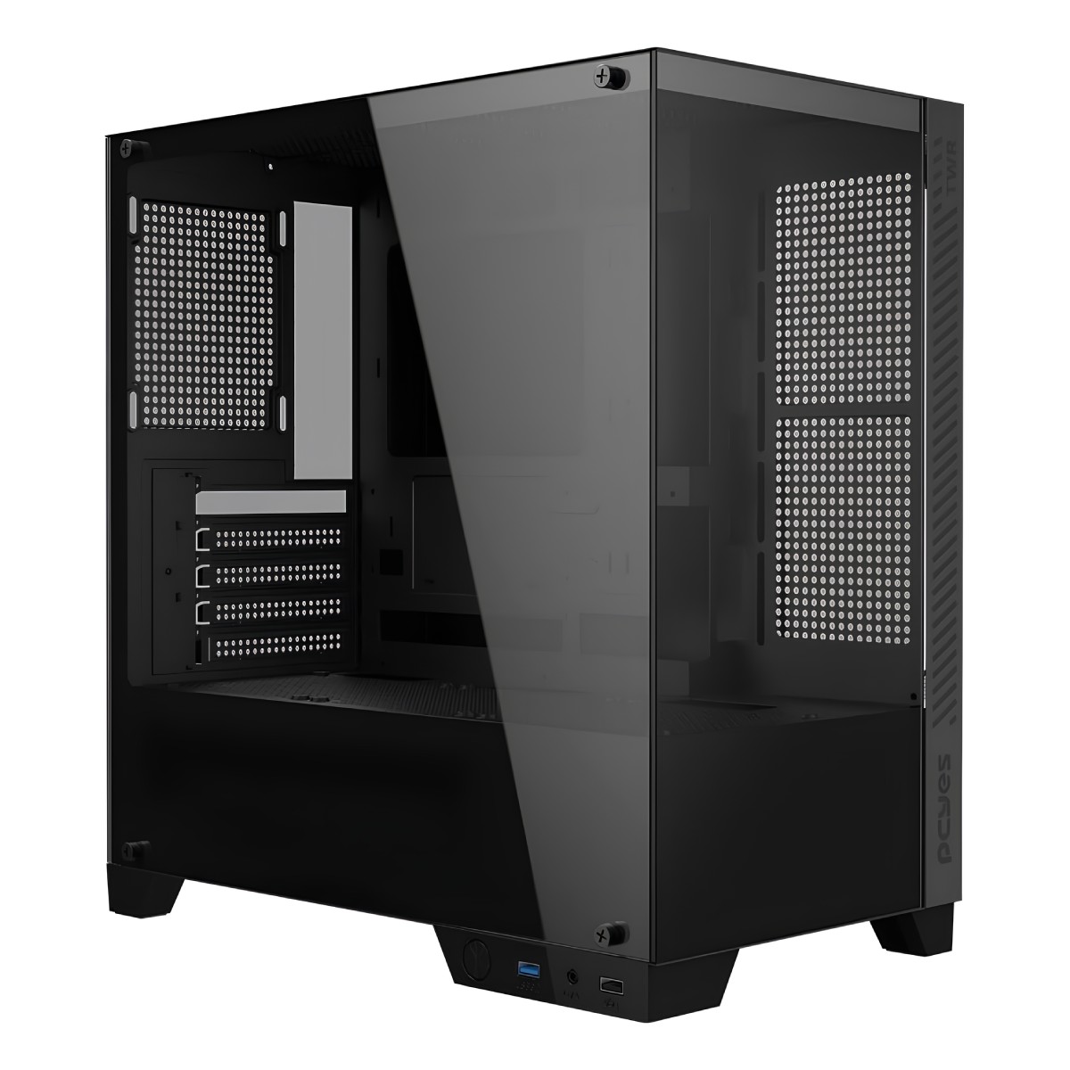 Gabinete Gamer Aquário PcYes GFFTWRBV - Vidro Temperado - Micro ATX - Preto