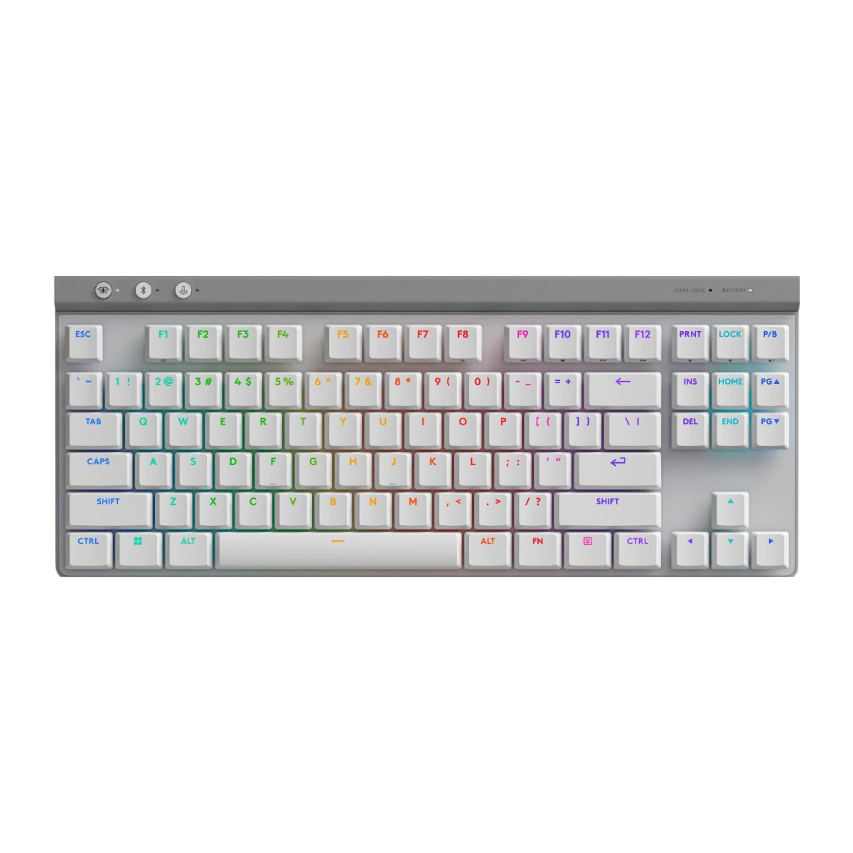 Teclado Mecânico Gamer sem Fio Logitech G515 - Bluetooth ou 2.4GHz - TKL - Iluminação RGB - Switch Tátil - Branco - 920-012535