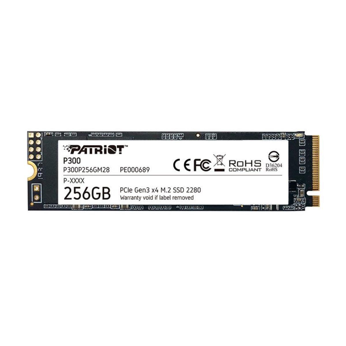 SSD M.2 256GB Patriot P300 - NVMe - Leitura 1.700MB/s - Gravação 1.100MB/s - P300P256GM28