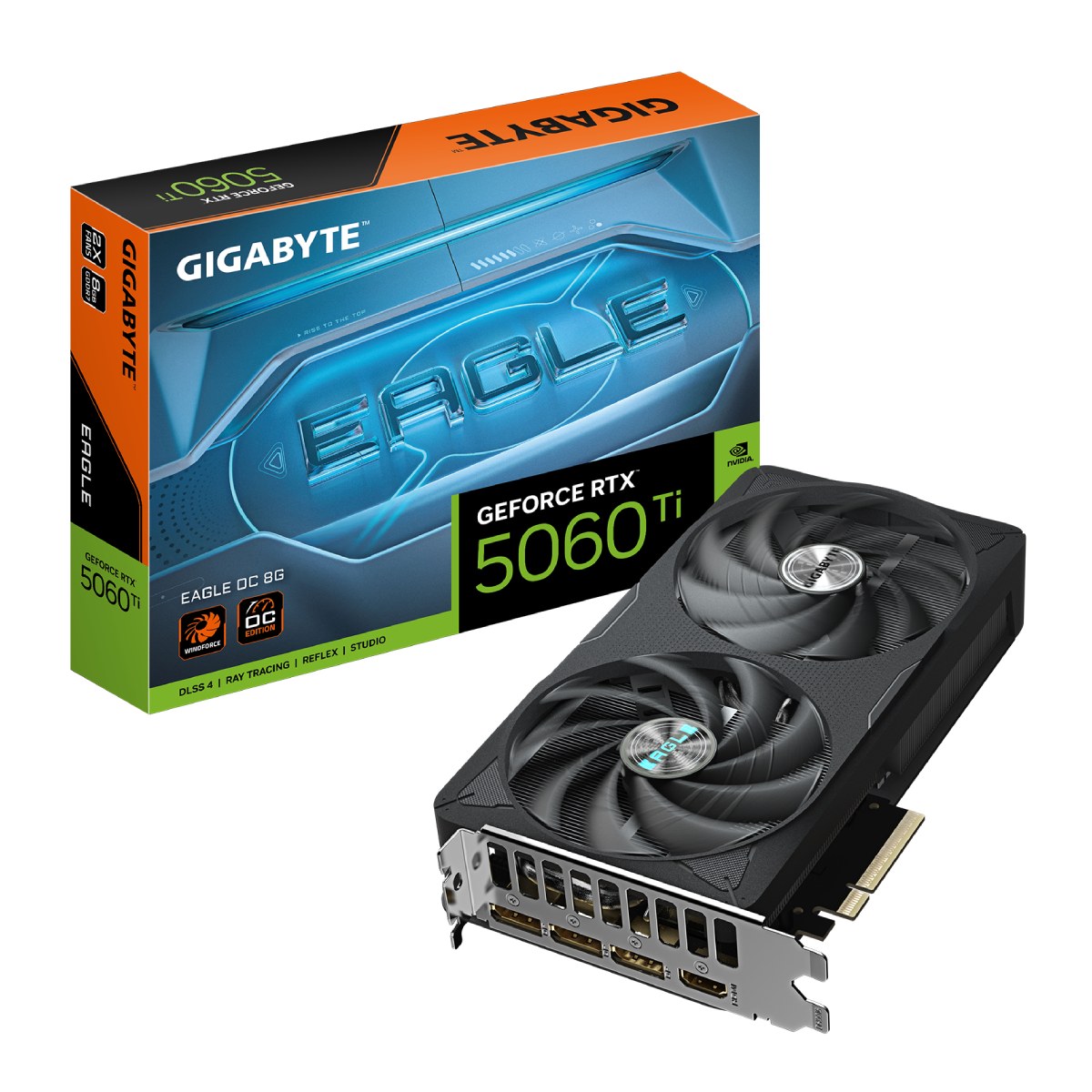 Placa de Vídeo GeForce RTX 5060 Ti 8GB GDDR7 128bits - DLSS 4 - Eagle OC - Gigabyte GV-N506TEAGLE OC-8GD