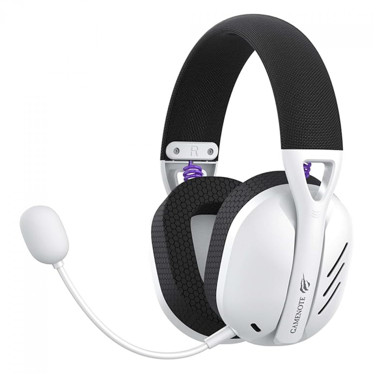 Headset Gamer Sem Fio Havit Fuxi H3 - Drivers 40mm - Bluetooth, 2.4GHz, USB-C ou Cabo P3 - Microfone Removível - Baixa Latência - Branco e Preto - HVGMH-FUXI-H3-WB