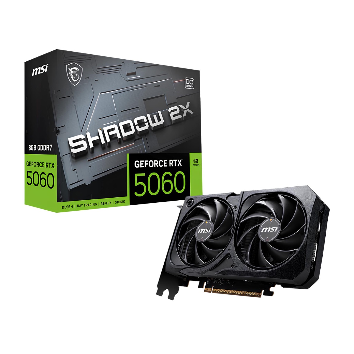 Placa de Vídeo GeForce RTX 5060 8GB GDDR7 128bits - Shadow 2x OC - DLSS 4 - MSI 912V537038