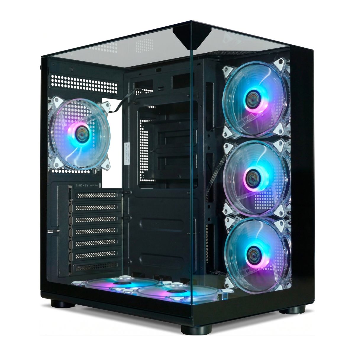 Gabinete Gamer Aquário K-Mex CG-01P4 - Vidro Temperado - Micro ATX - Preto - CG01P4RH001CBOX