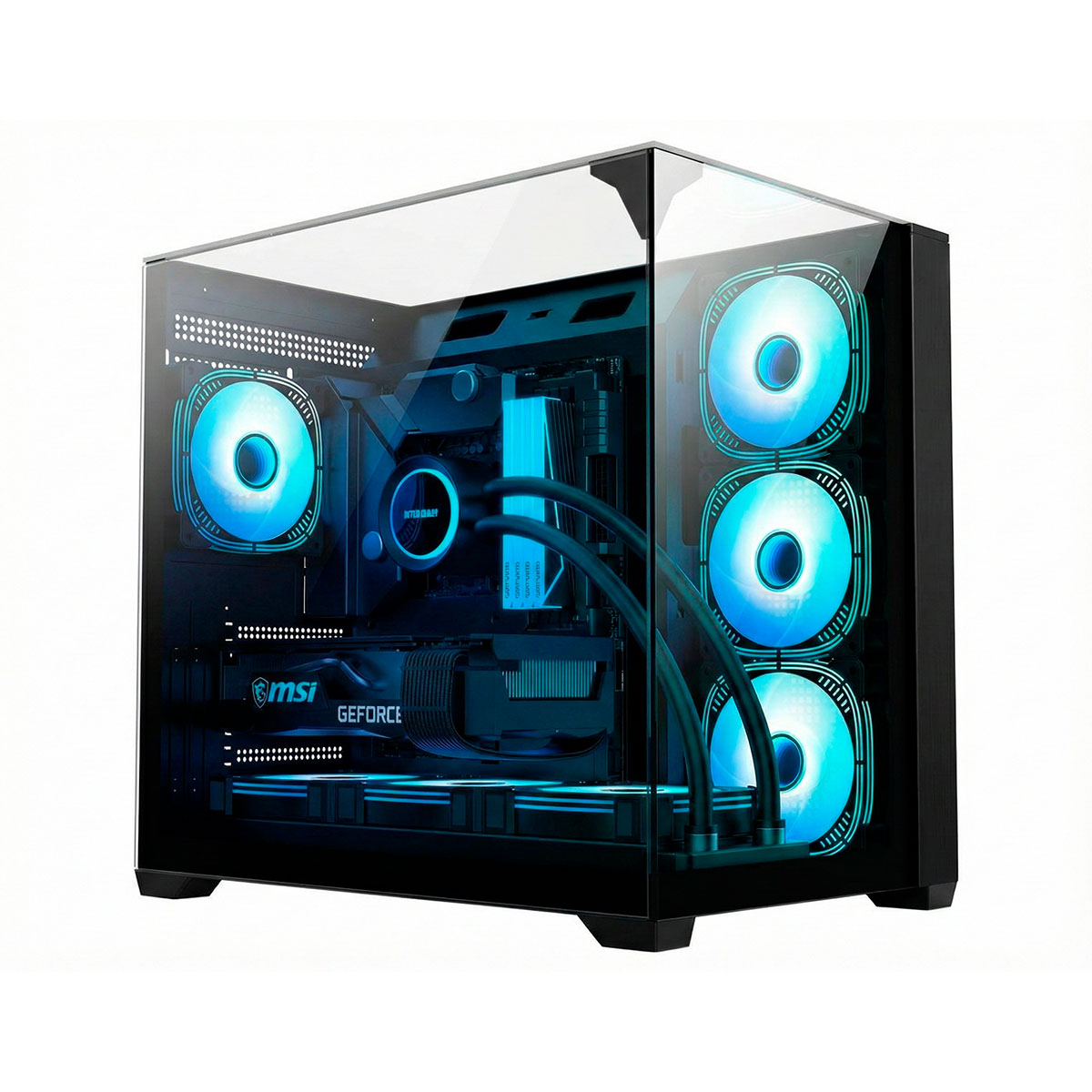 Gabinete Gamer Aquário K-Mex CG-01FD - Vidro Temperado - ATX - Preto - CG01FDRH001CBOX
