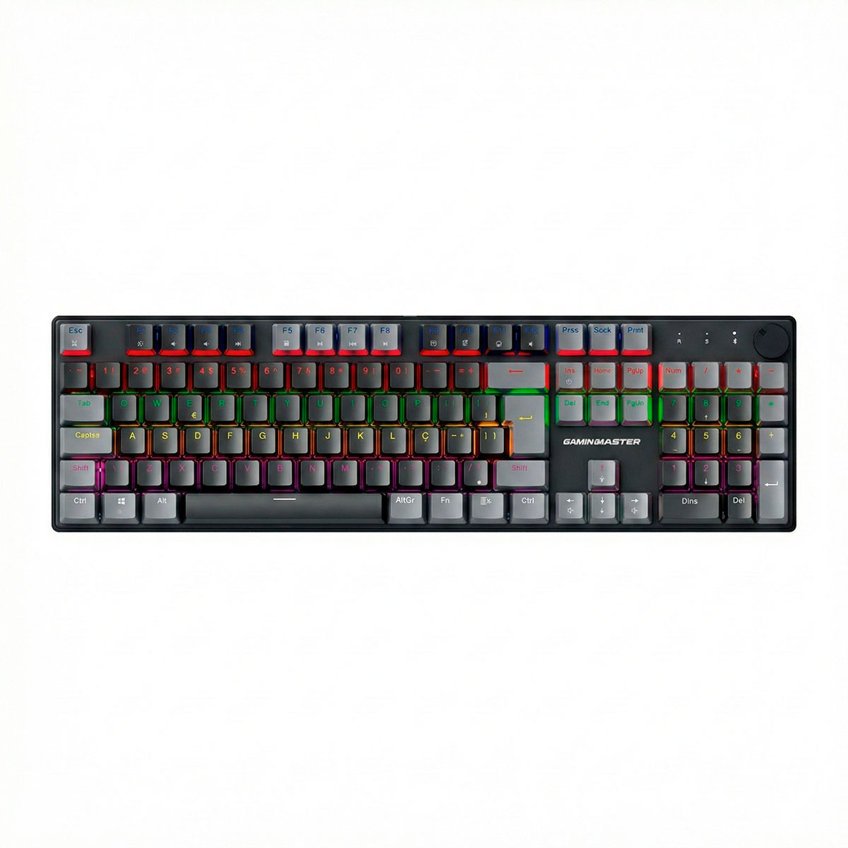 Teclado Mecânico Gamer K-Mex KHY628 - Iluminação Rainbow - Switch Blue - Preto - KHY628U0002CB0X