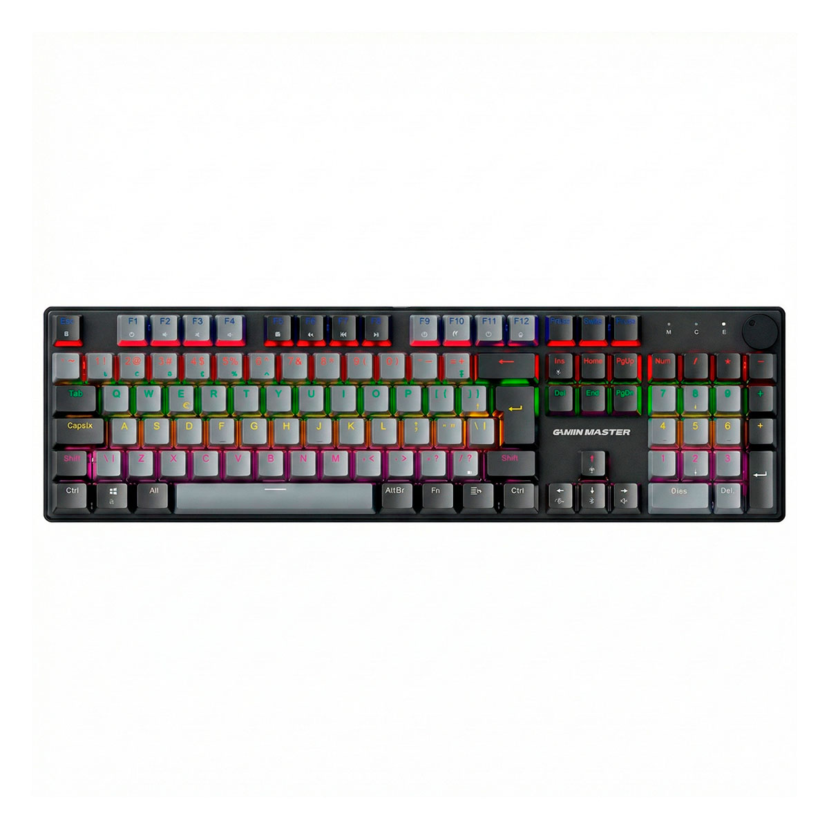 Teclado Mecânico Gamer K-Mex KGY528 - Iluminação Rainbow - Switch Blue - Cinza - KGY528U0001CB0X
