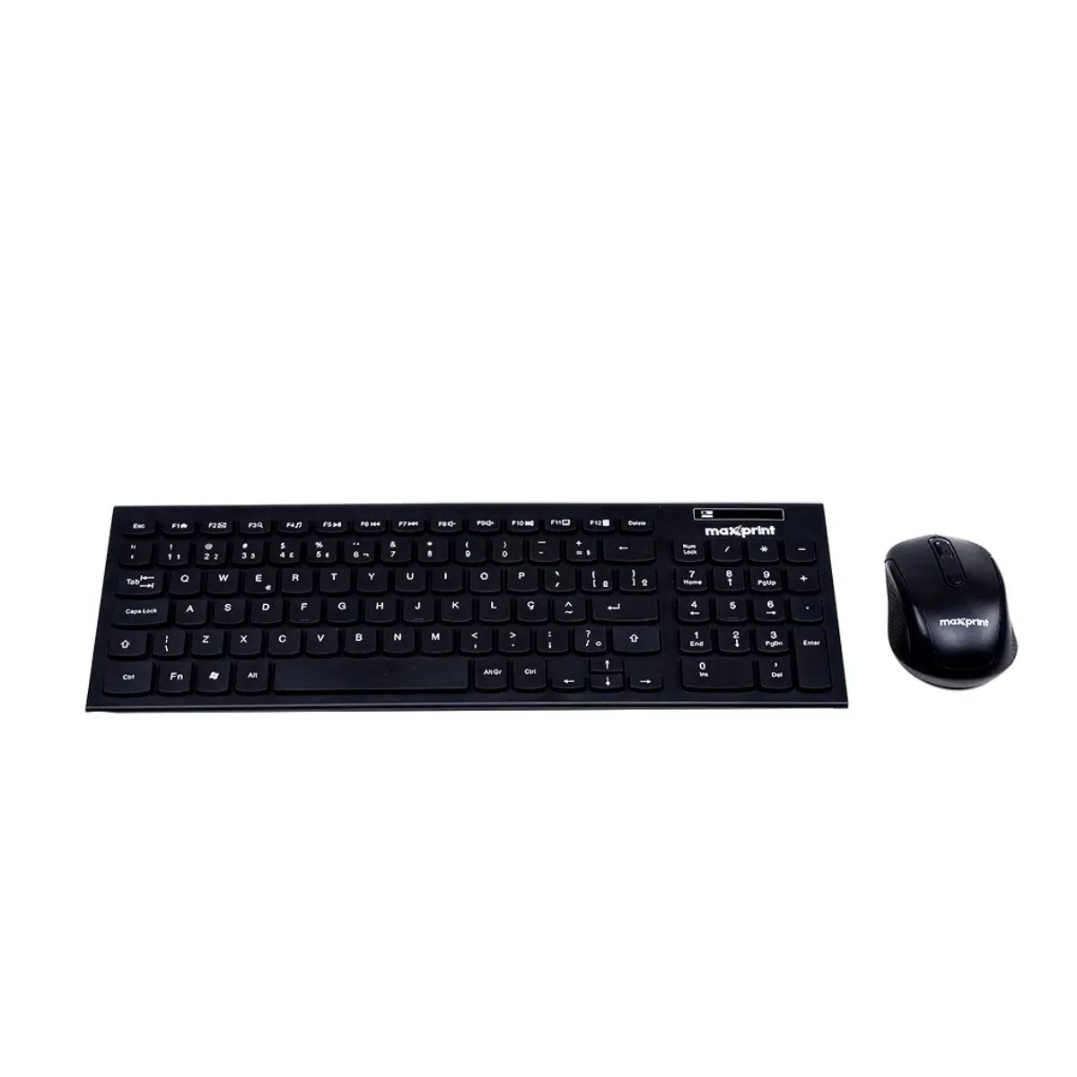 Kit Teclado e Mouse sem Fio Maxprint CW1001 - ABNT2 - Ergonômico - 1500dpi - Preto