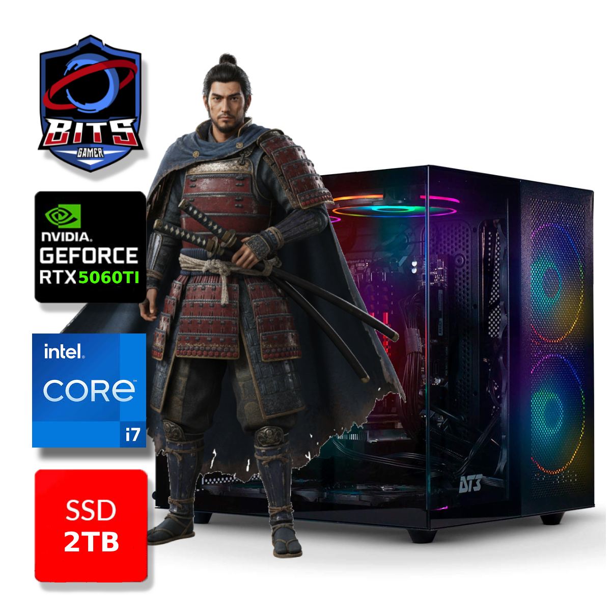 PC Gamer Bits 2026 - Intel i7 12700F, 32GB, SSD 2TB NVMe, Vídeo GeForce RTX 5060 Ti 16GB - Windows 11 Professional