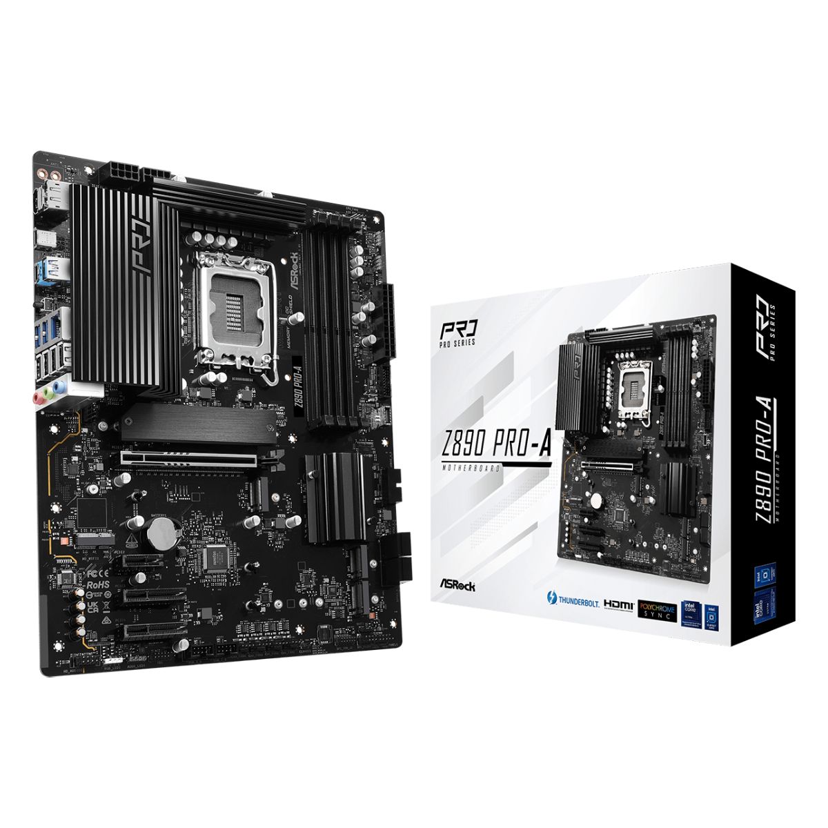 Placa Mãe Asrock Z890 PRO-A - (LGA 1851 - DDR5 9066) - Chipset Intel Z890 - 4 Slots M.2 - ATX - 90-MXBP50-A0UAYZ