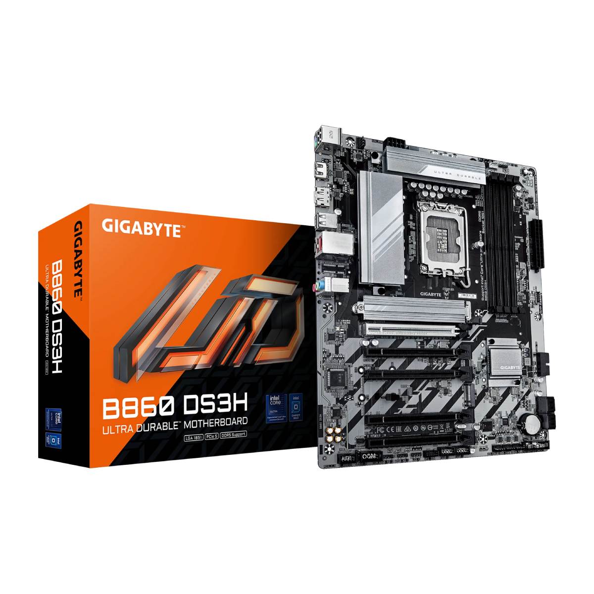 Placa Mãe Gigabyte B860 DS3H (LGA 1851 - DDR5 9066 O.C) - Chipset Intel B860 - Wi-Fi 6e - 2 Slots M.2 - ATX