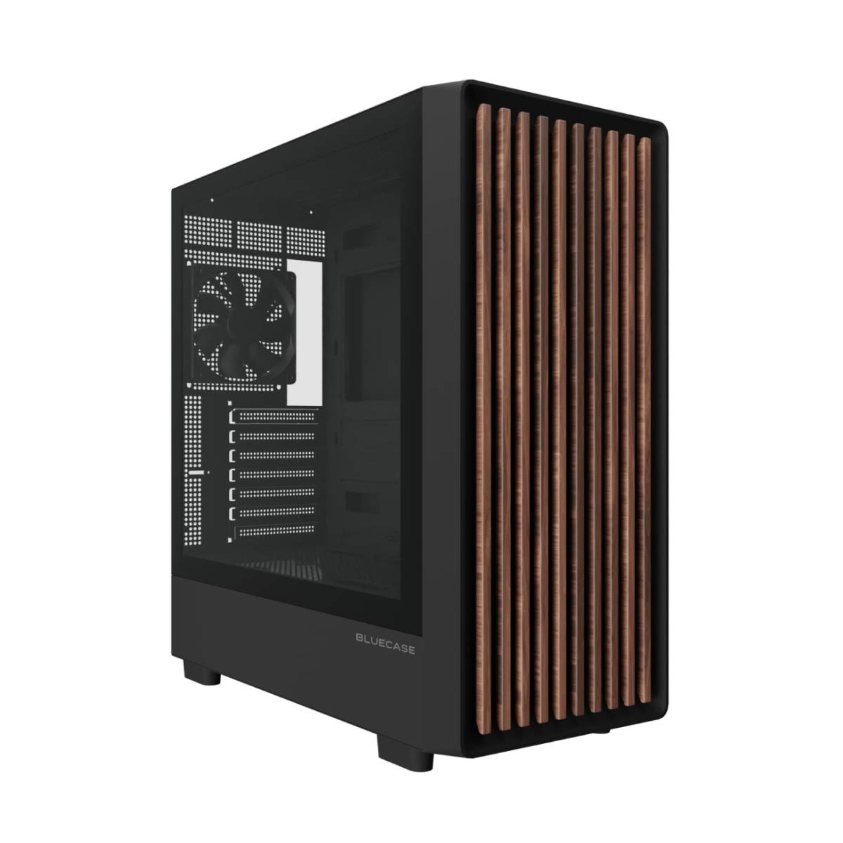 Gabinete Gamer Bluecase Eko - Frontal em Madeira e Mesh - Vidro Temperado - Até 6 Fans - Micro ATX - Preto - BG-060