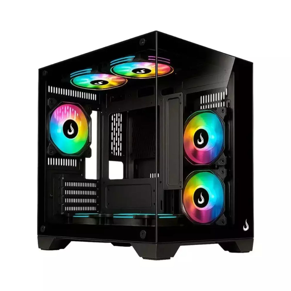 Gabinete Gamer Aquário Rise Mode Galaxy Glass M Mini - Vidro Temperado - Até 7 Fans - Micro ATX - Preto - RM-GA-GGMN-FB
