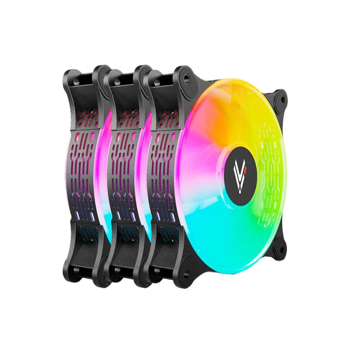 Kit 3 Coolers 120mm Lite - LED ARGB - Preto - Hi Level