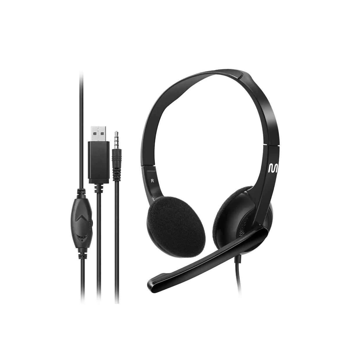 Headset Multilaser HF250 - Conector P3 e USB - Preto - PH467
