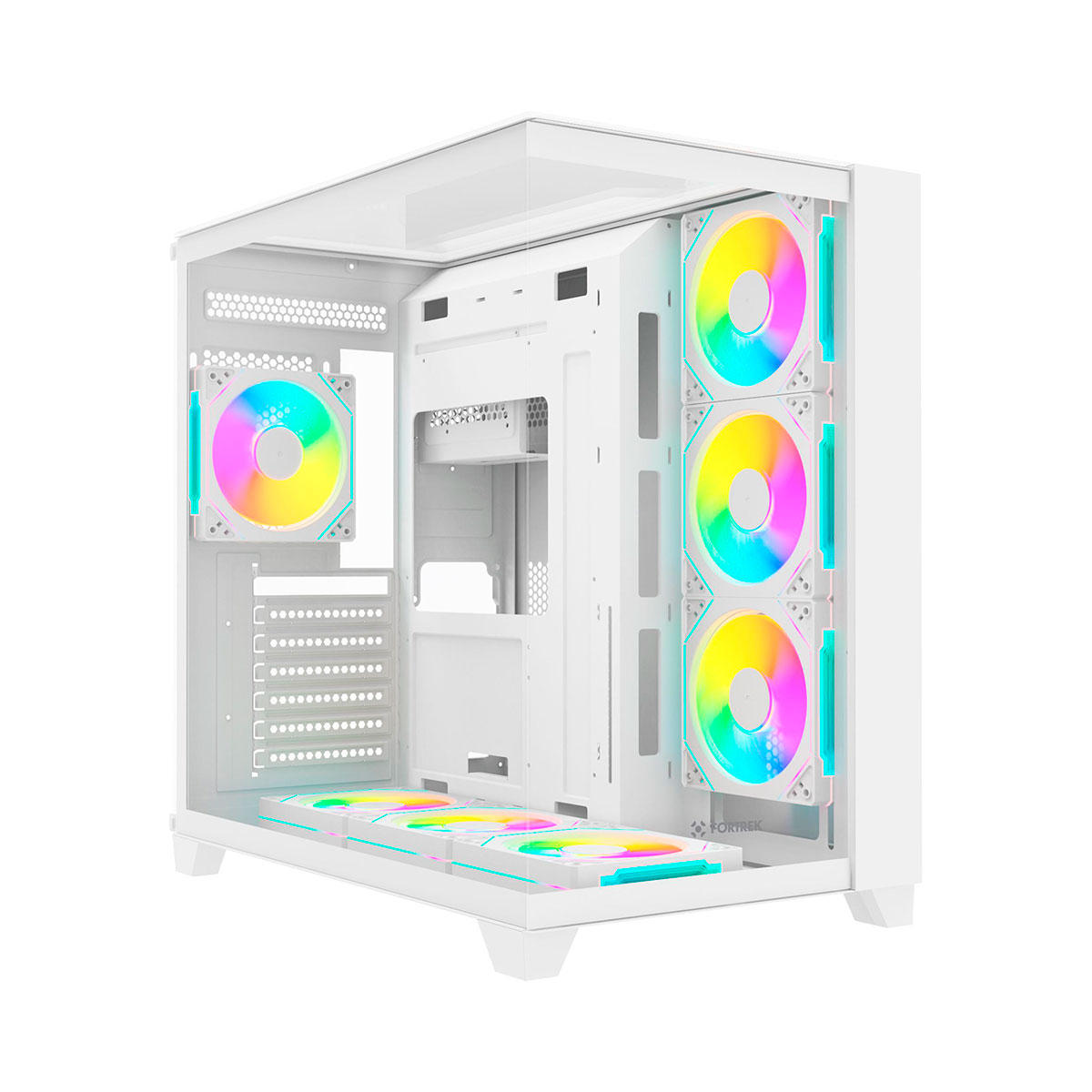 Gabinete Gamer Aquário Fortrek Clarity Full - Vidro Temperado - Até 7 Fans - ATX - Branco - 86945