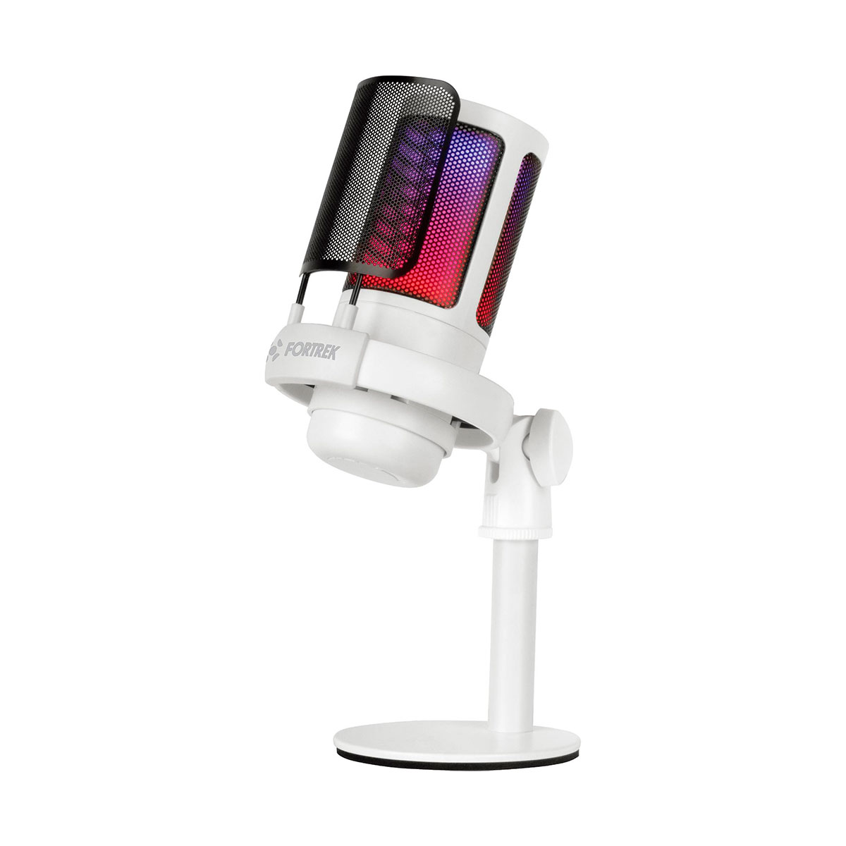 Microfone Gamer Fortrek MIC10 - USB - Direcional Cardioide - Tela Antissopro - Branco - 86961