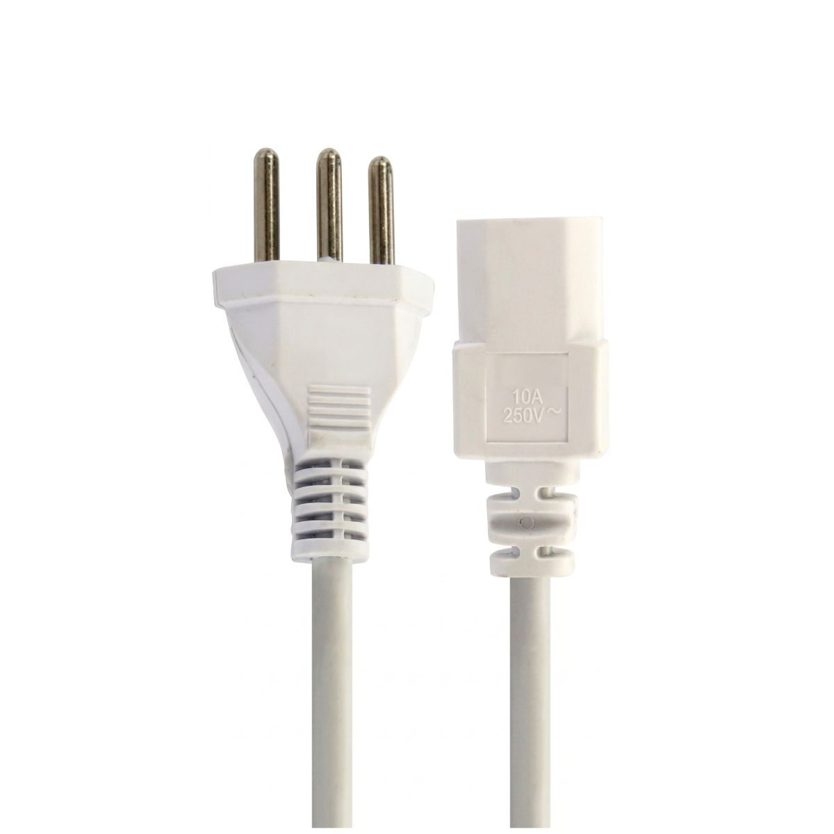 Cabo de Força 1,5 metro - Tripolar - Padrão 3 pinos - 0,75mm / 10A - Branco