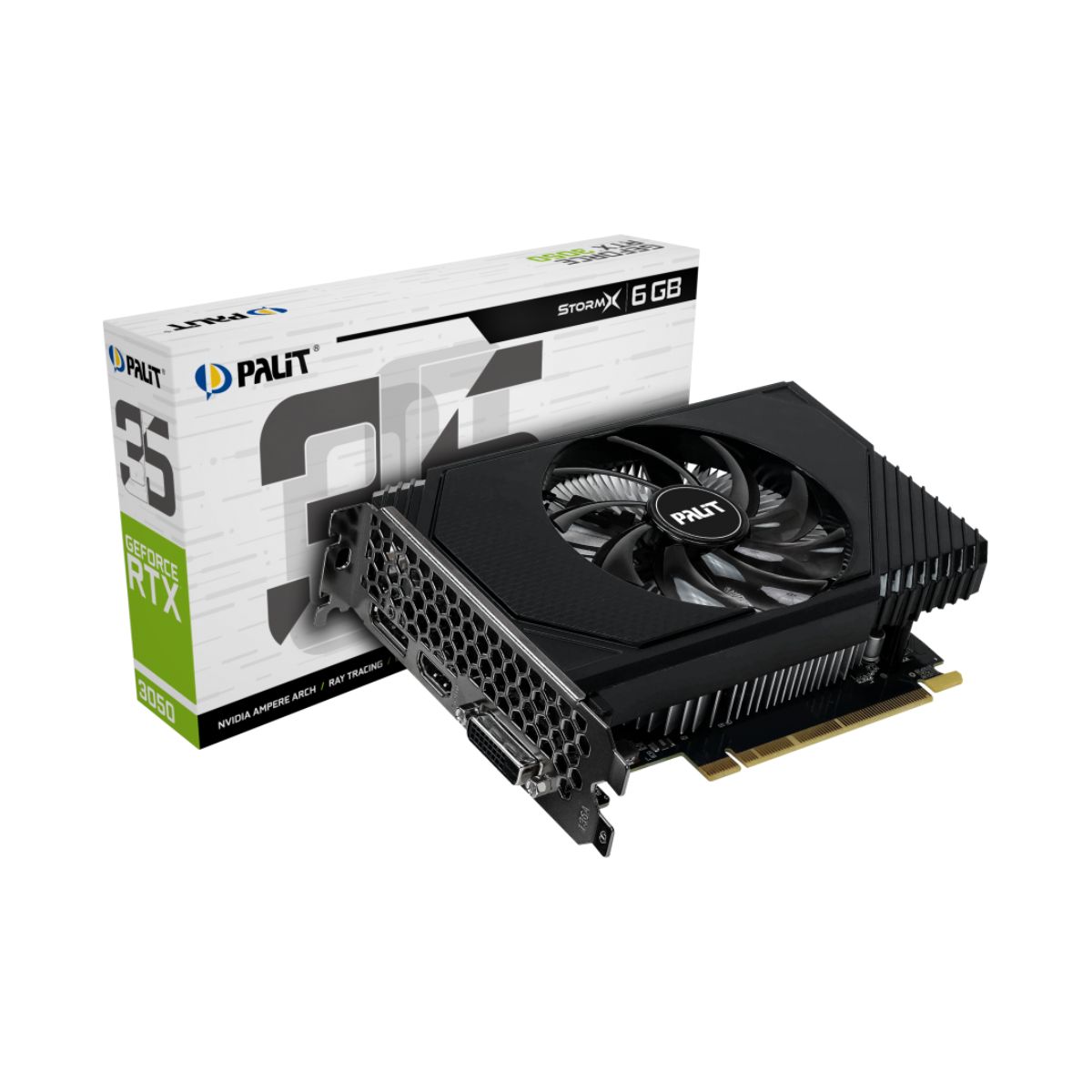 Placa de Vídeo GeForce RTX 3050 6GB GDDR6 96bits - StormX - Palit NE63050018JE-1072F