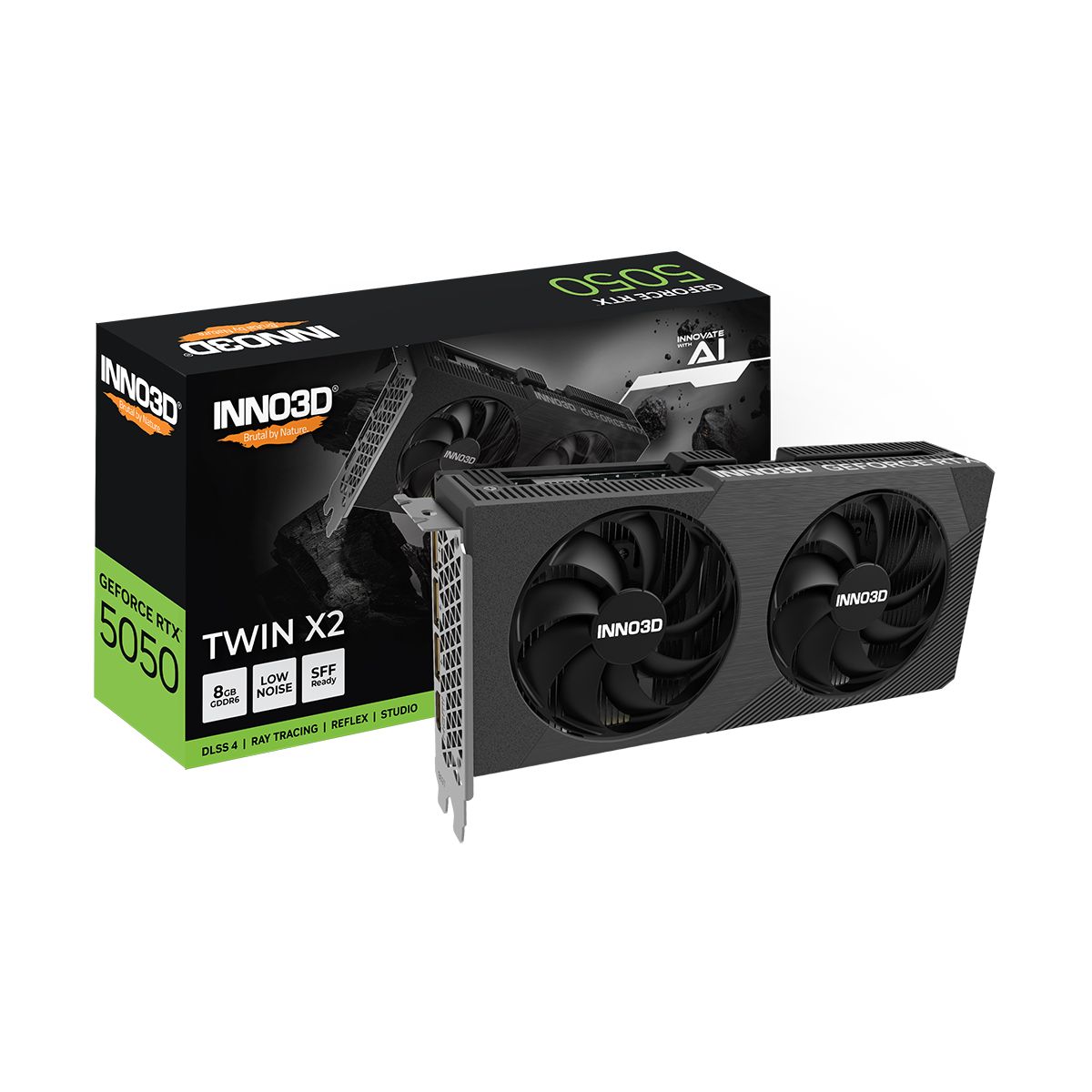 Placa de Vídeo GeForce RTX 5050 8GB GDDR6 128bits - Twin X2 - DLSS 4 - Inno3D N50502-08D6-174071N