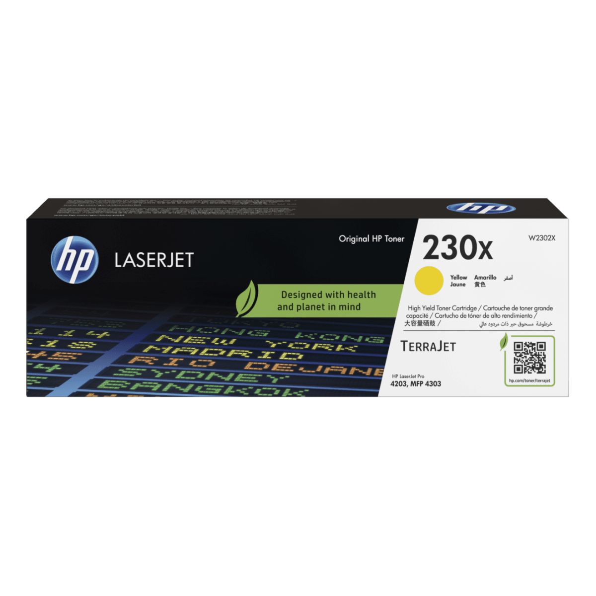 Toner compatível HP W2302X 230X Amarelo - Para HP Laser 4203cdn, 4203dn, 4203dw, 4303dw, 4303fdn, 4303fdw