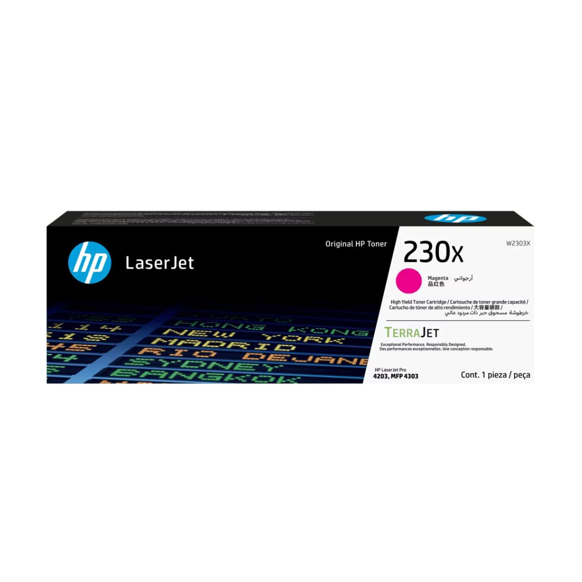 Toner compatível HP W2303X 230X Magenta - Para HP Laser 4203cdn, 4203dn, 4203dw, 4303dw, 4303fdn, 4303fdw