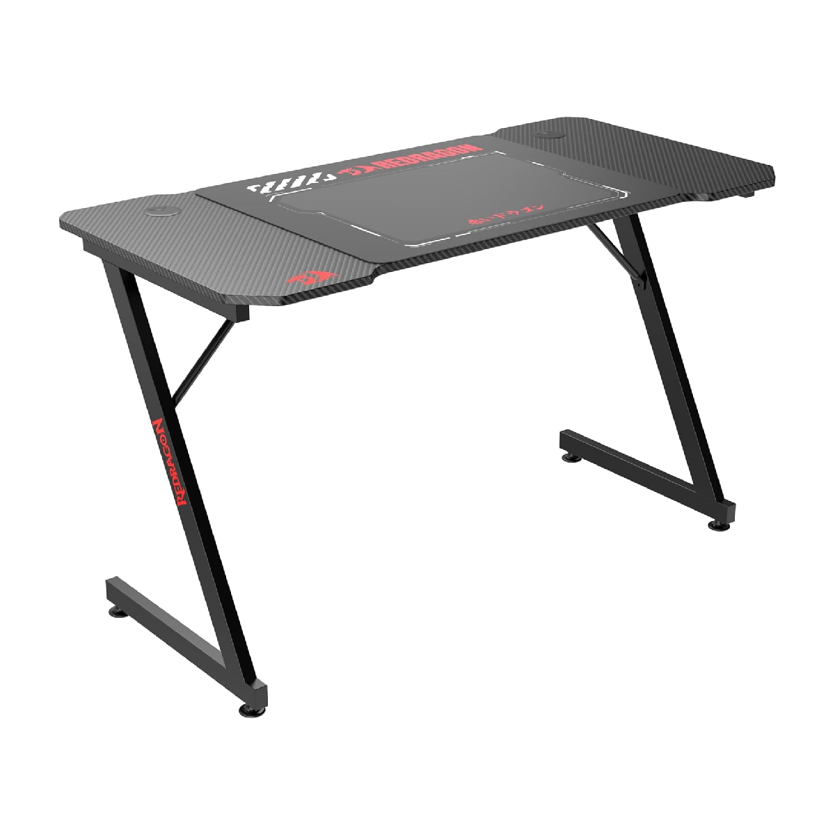 Mesa Gamer Redragon - 120 x 60cm - Iluminação RGB - Mousepad Incluso - Fibra de Carbono - Preta - GD-1102E-S