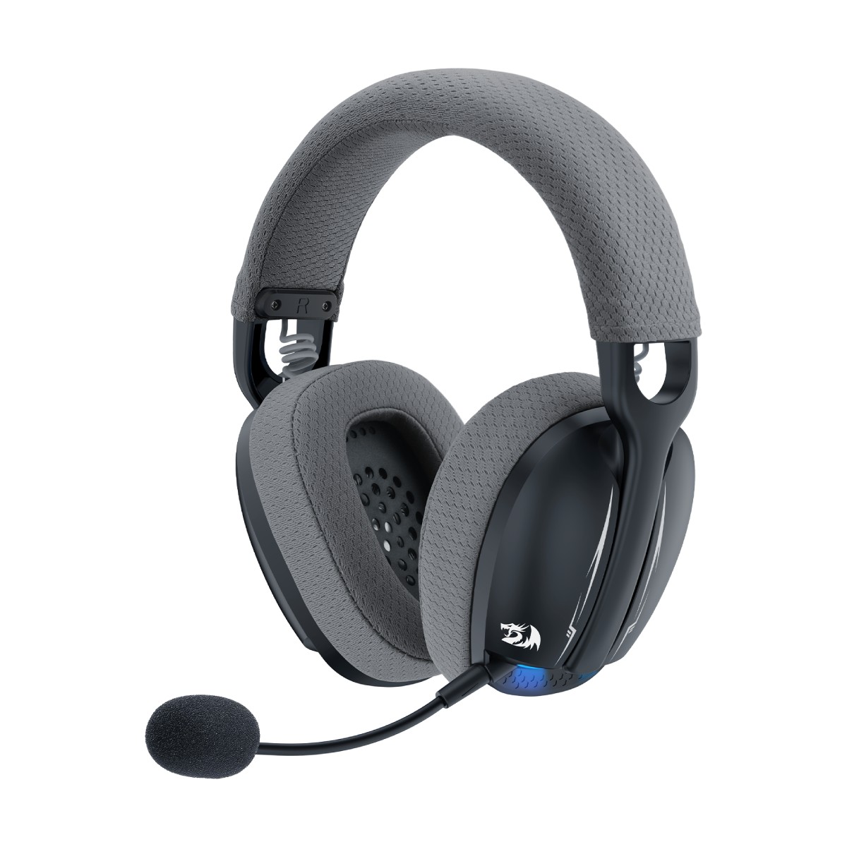 Headset Gamer Redragon Skuld Pro - Drivers 40mm - Bluetooth - USB-C - Ultra Leve - Microfone Removível - Preto - LED Azul - H878BG