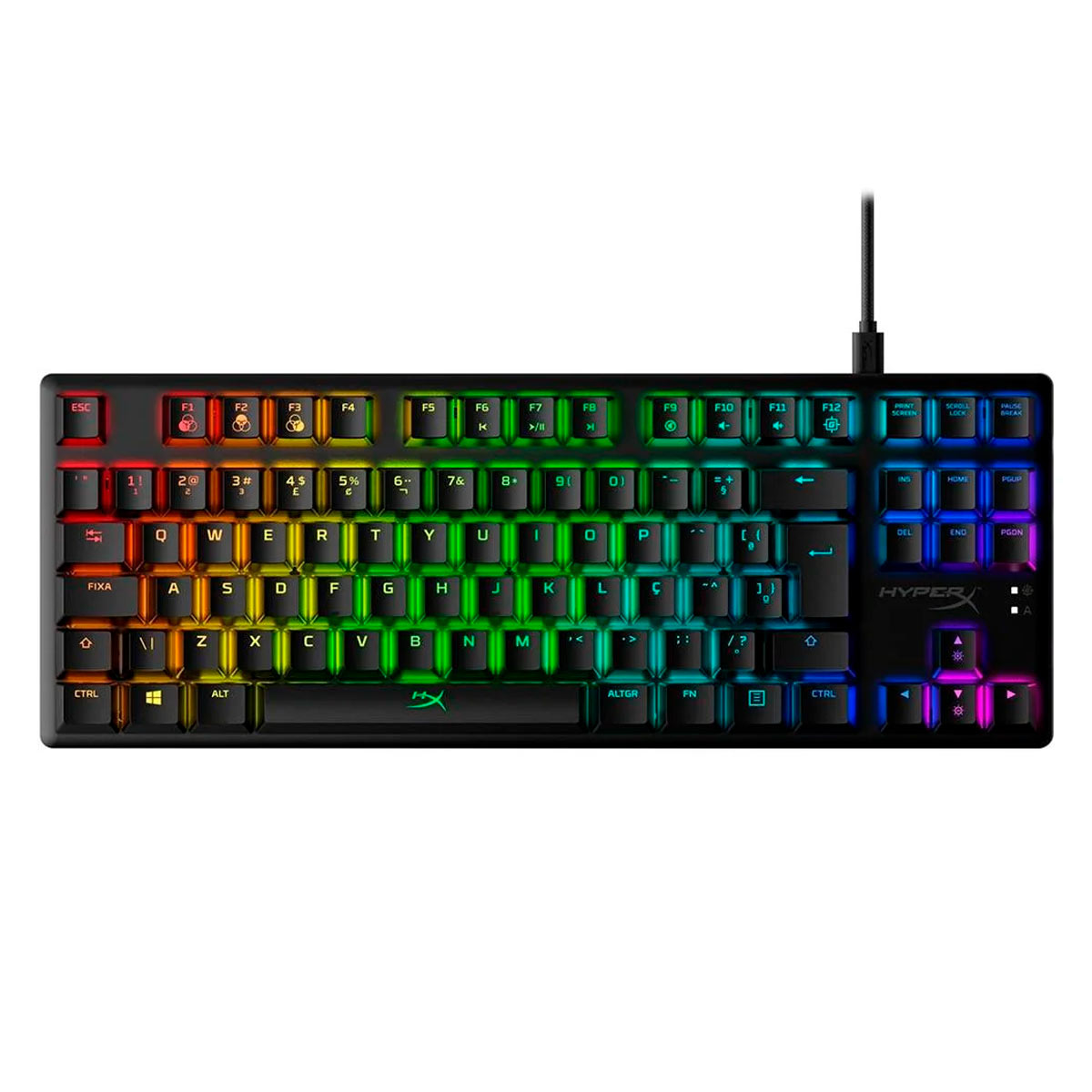 Teclado Mecânico Gamer HyperX Alloy Origins Core - Switch HyperX Red - ABNT2 - TKL - Iluminação RGB - HX-KB6RDX-BR