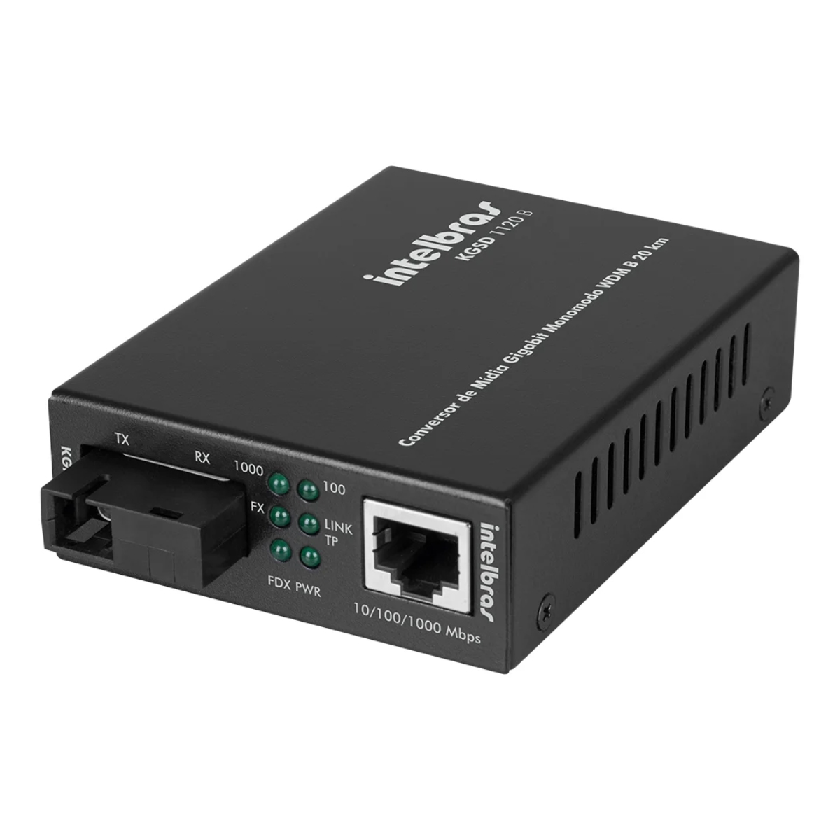 Conversor de Mídia Intelbras KGSD 1120B - Gigabit Monomodo - 20km - WDM