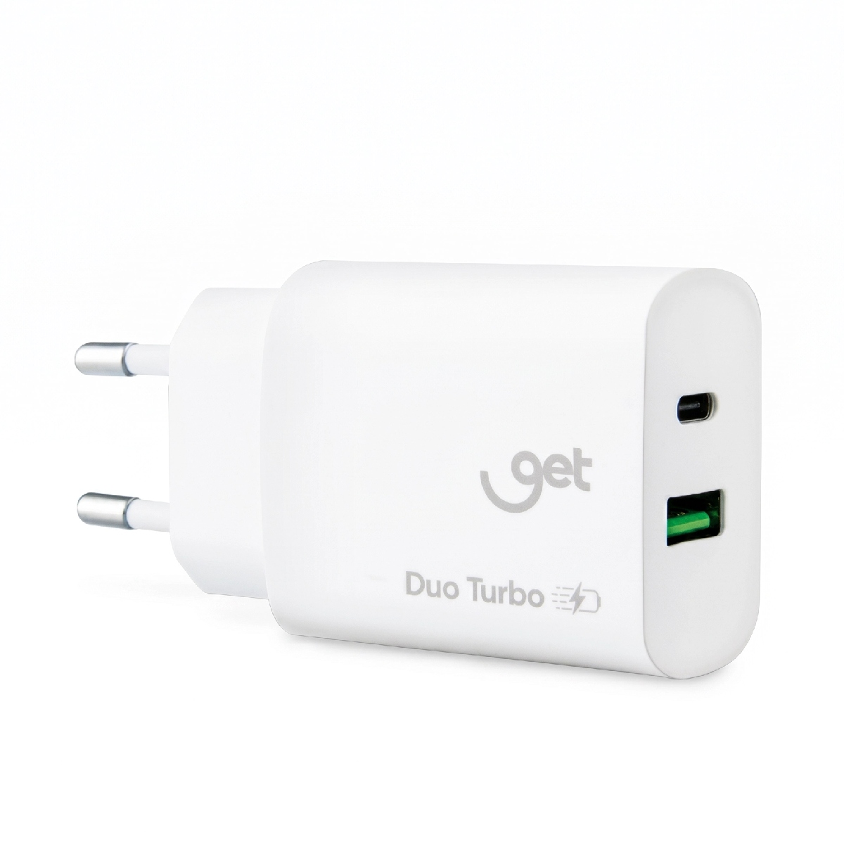 Carregador de Parede USB e USB-C - Get - 20W - Carregamento Rápido - Branco - 72815