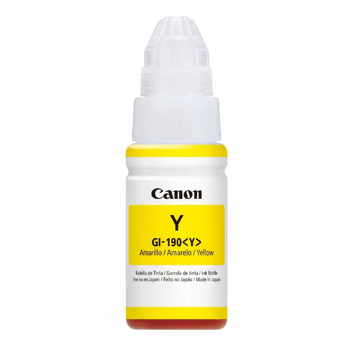 Refil de Tinta Canon GI-190Y - 70ml - Amarelo - Para Impressoras Pixma G1100 / G2100 / G3100 / G4100 - 0670C001AC