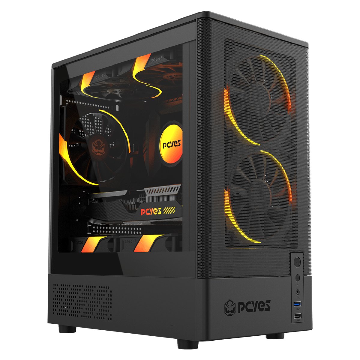 Gabinete Gamer PCYes Kauri Black Vulcan - ATX - Preto - GKRIBV