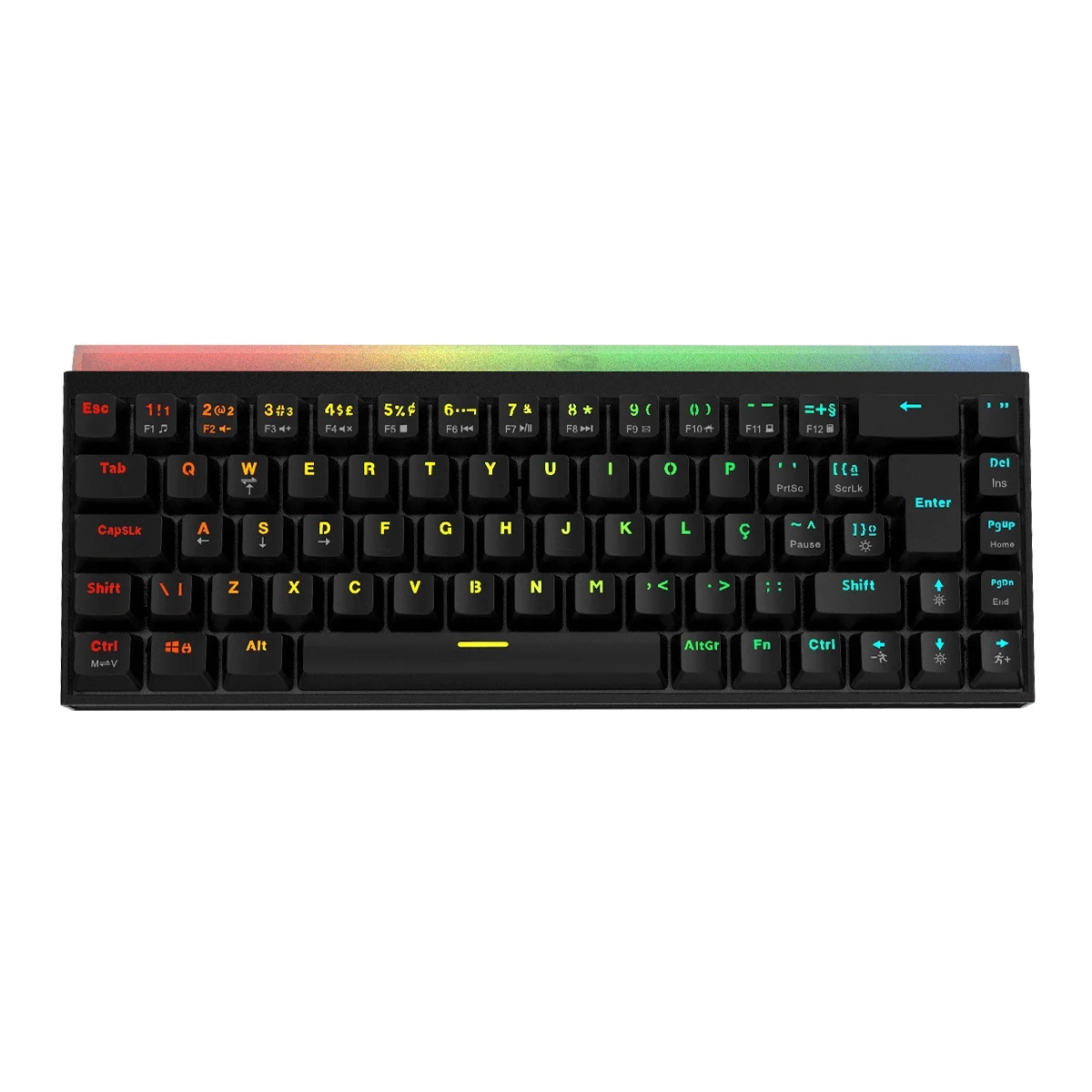 Teclado Mecânico Gamer PCYes Shiyan Black Vulcan - Compacto 60% - RGB - Switch Blue - Preto - TPSHBVBL