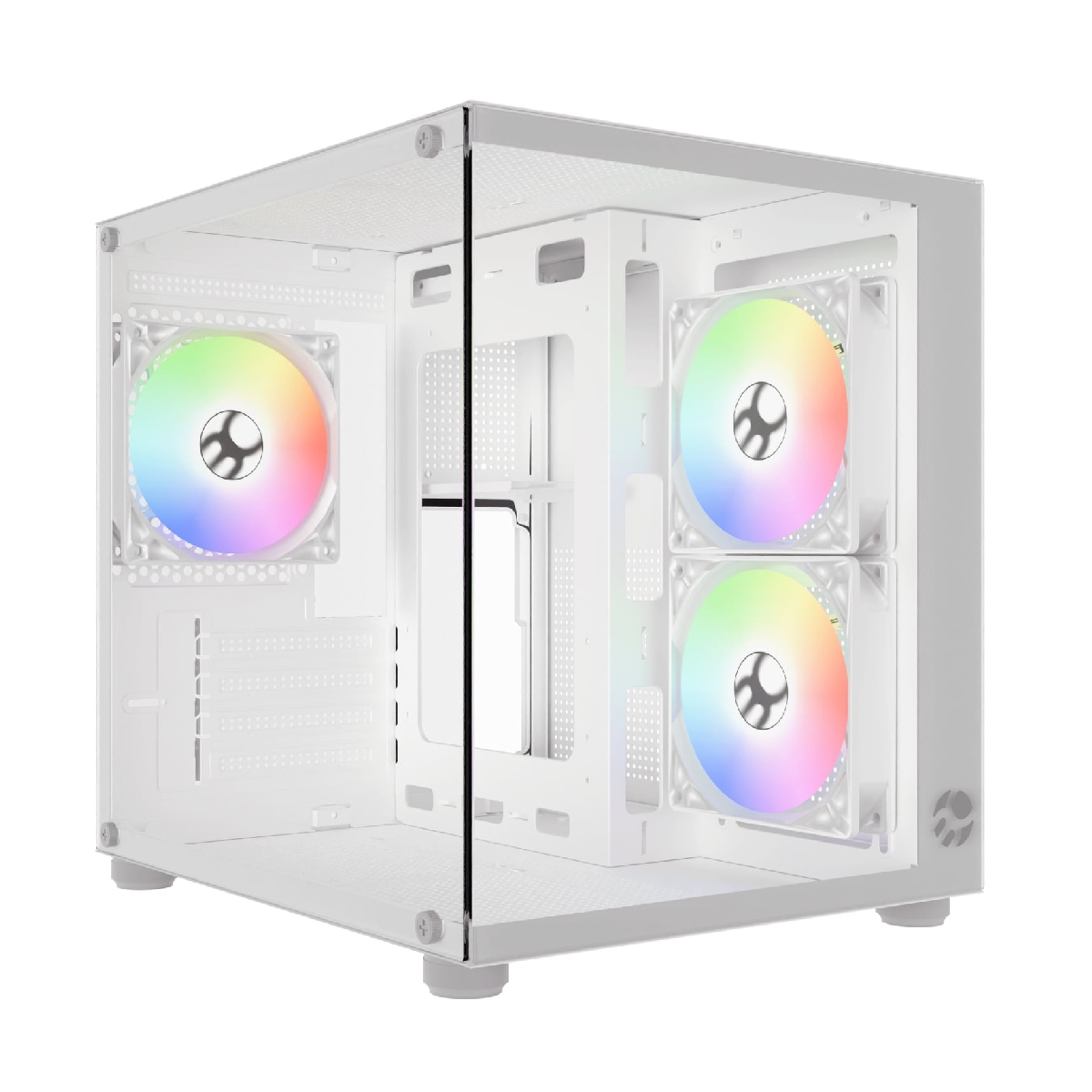 Gabinete Gamer Bluecase BG-064 Pure Pro - Vidro Temperado - USB 3.0 - 3 Fans Inclusos - Micro ATX - Branco - BG-064PWBX