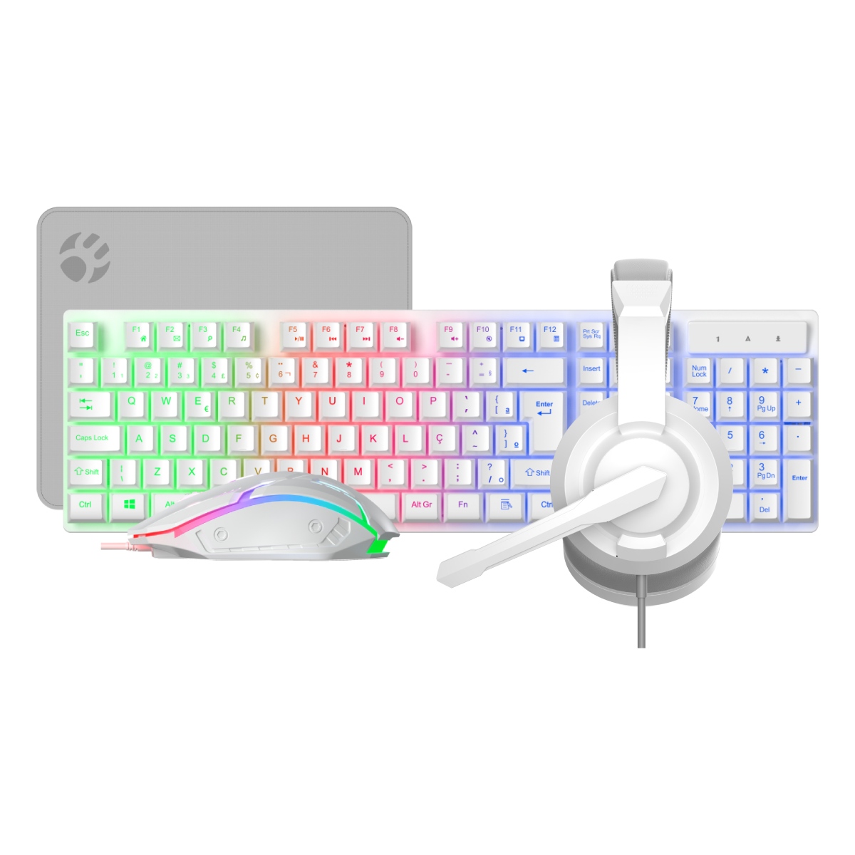 Kit Gamer Bluecase Play - Teclado + Mouse + MousePad + Headset - LED Rainbow - BGHPKM-01WBX