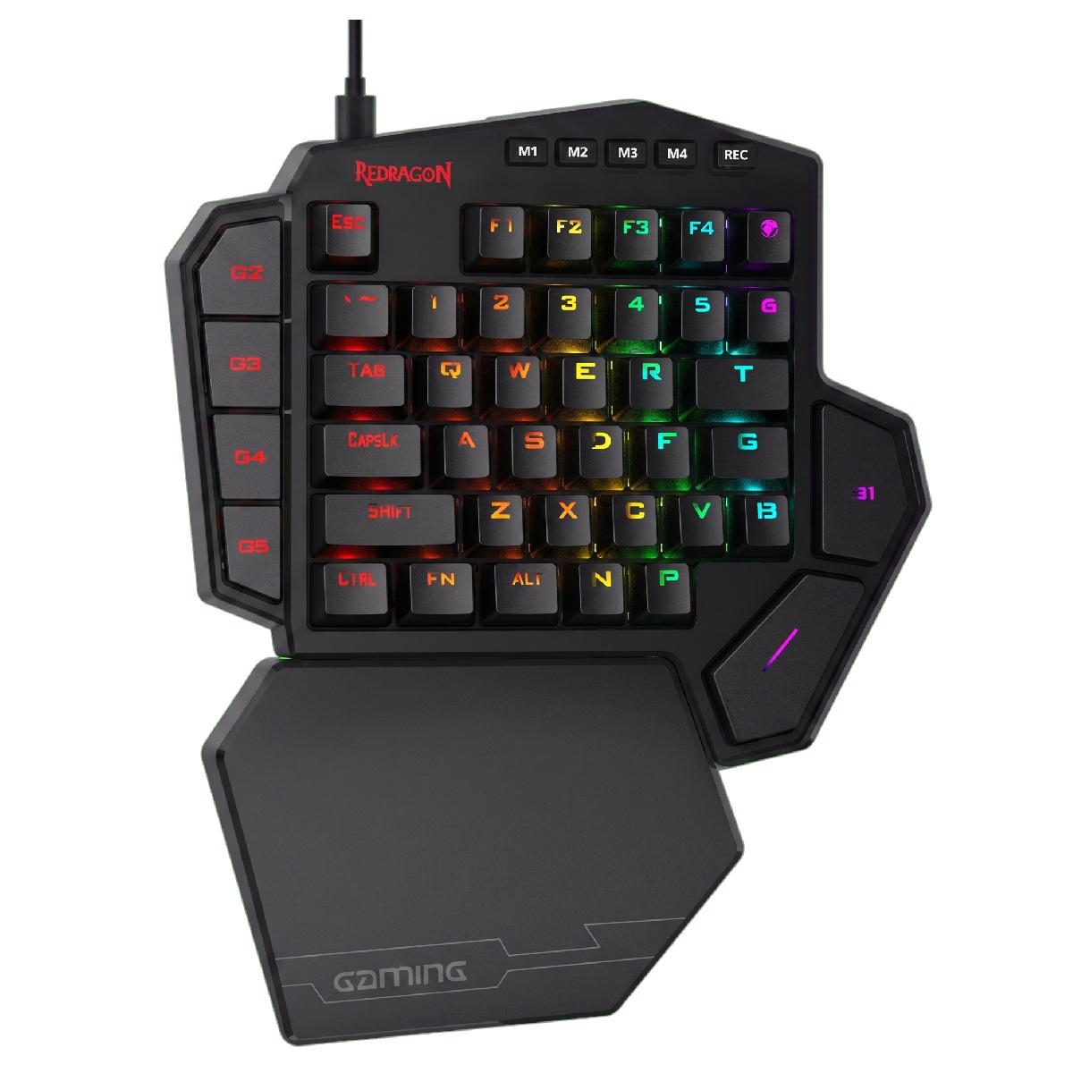 Teclado Mecânico Gamer Redragon DITI - Switch UltraMag + JadeNoir - Iluminação RGB - Apoio de Pulso Removível - K585RGB-M