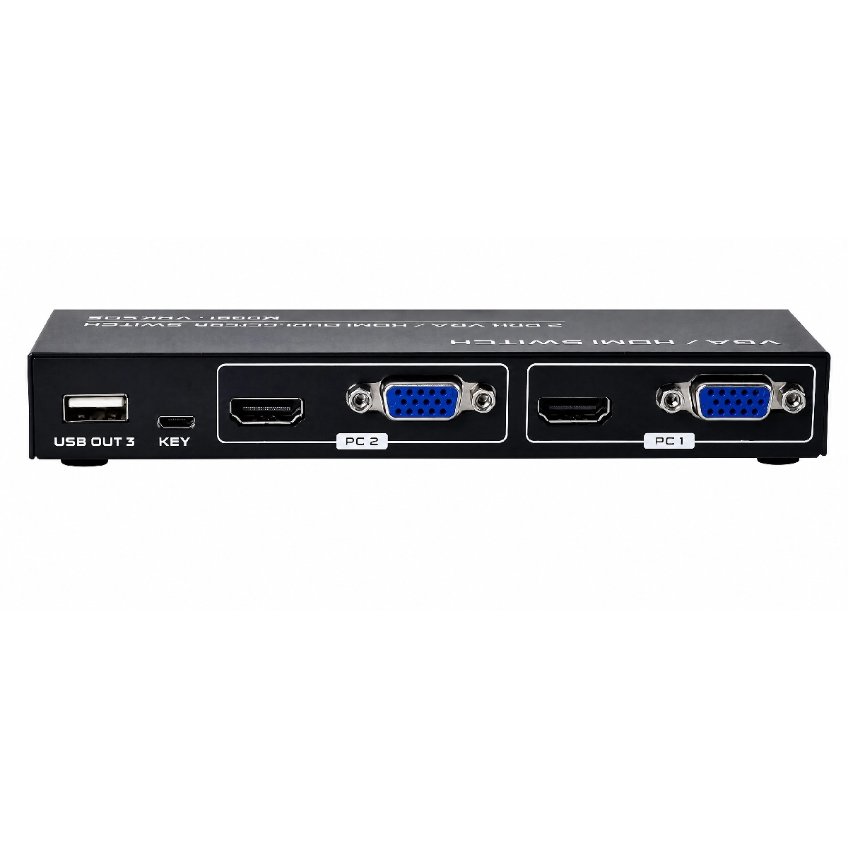 Switch KVM HUB0079 - 2 computadores em 2 monitores, teclado e mouse - HDMI 4K, VGA e USB
