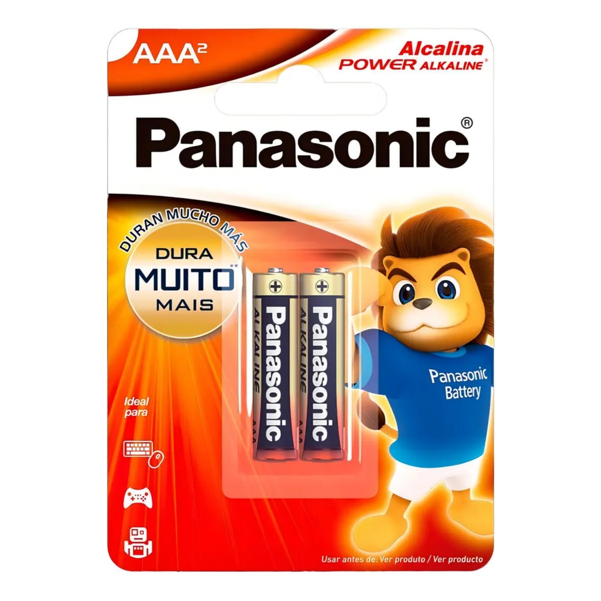 Pilha Alcalina AAA Panasonic - 2 unidades - LR03XAB/2B