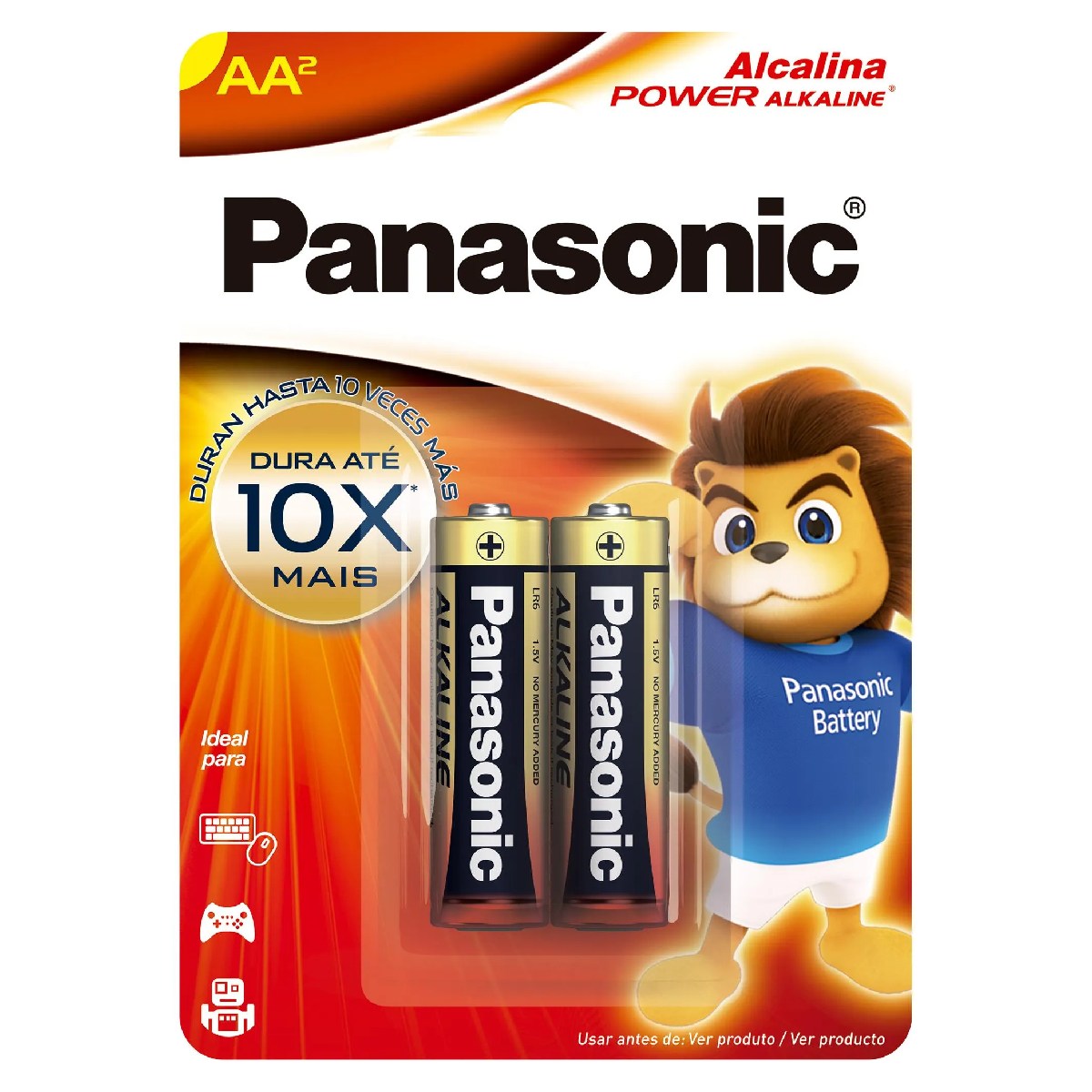 Pilha Alcalina AA Panasonic - 2 unidades - LR6XAB/2B
