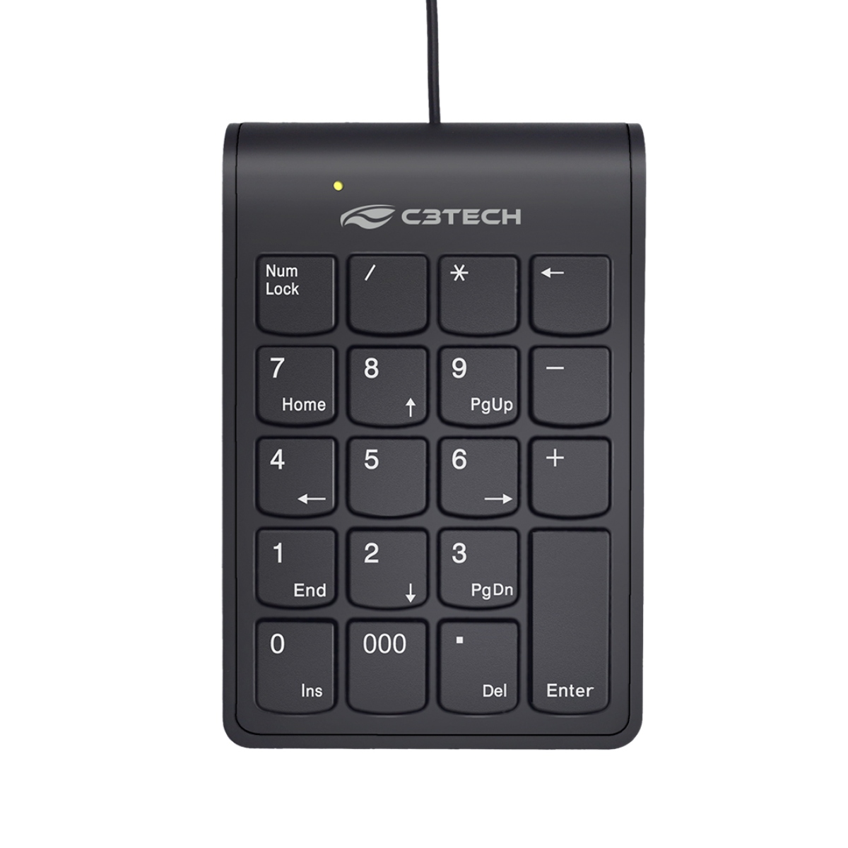Teclado Numérico C3Tech KN-12BK - USB - Teclas Slim - Preto