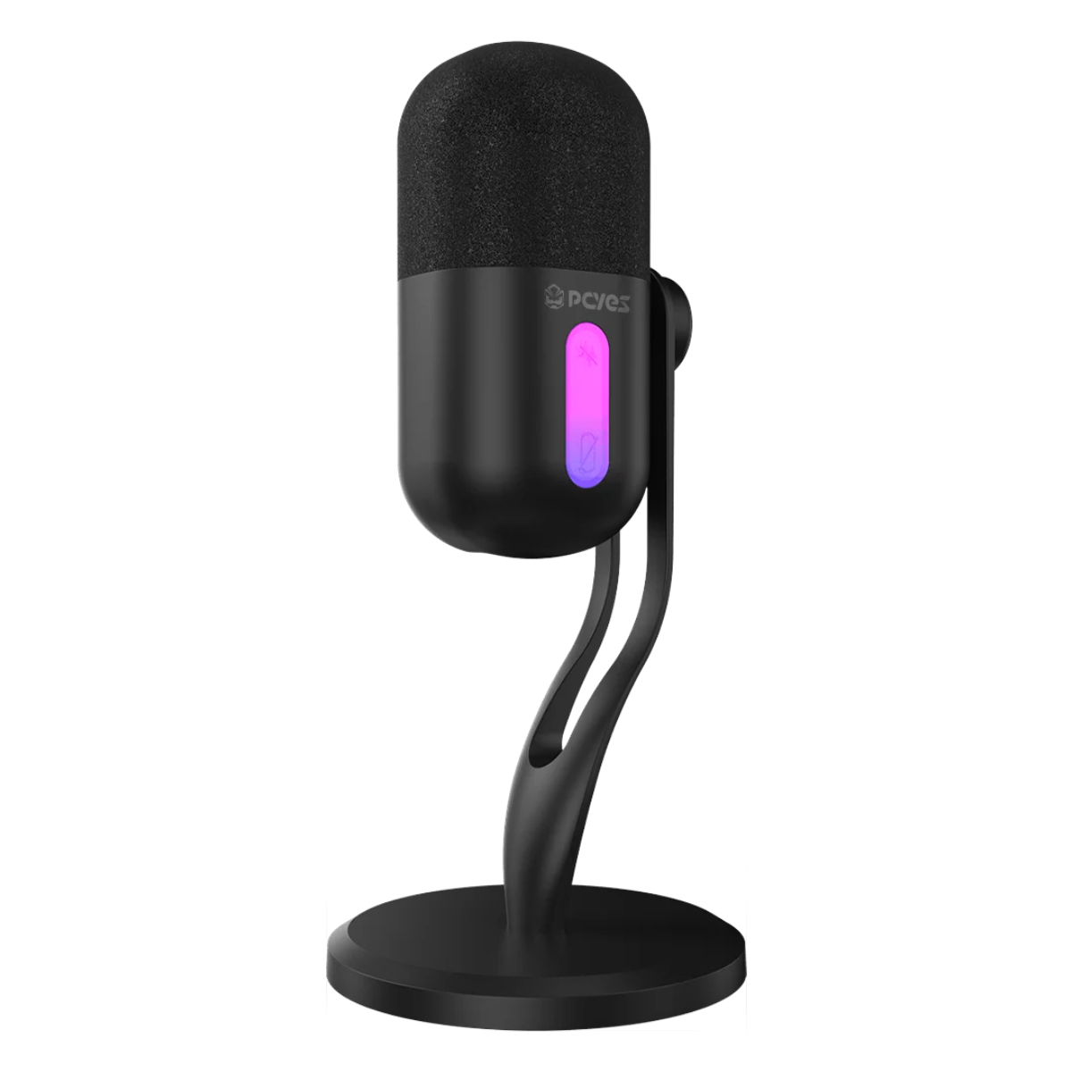 Microfone Gamer Pcyes Volini Black Vulcan MGVLNBV - Padrão Cardióide - Condensador - USB - Iluminação RGB - 332489